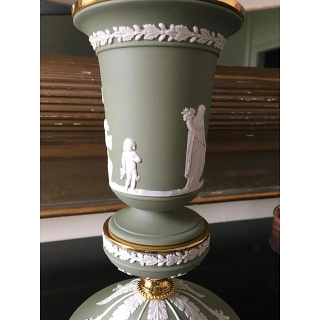 Postmodern Green Porcelain and Brass Table Lamp, Italy, 1970s For Sale - Image 17 of 18