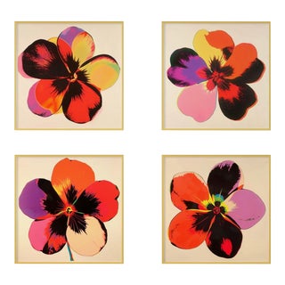 Set of 4 - Art Wall Installation 40' X 40' - 'Pop Art Flowers' #1 - Limited Edition Botanical Photograph Print in the Style of Andy Warhol For Sale