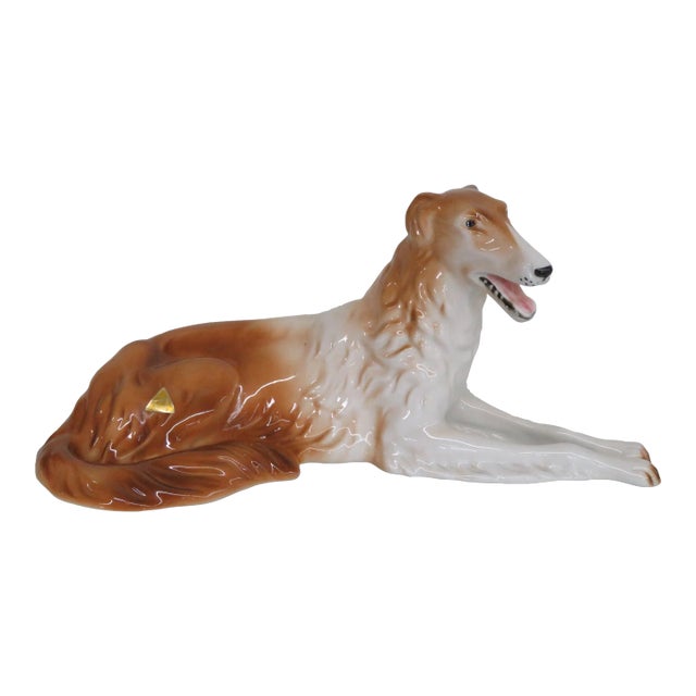 Royal Dux Porcelain Borzoi Hound Dog Czech Republic Figurine For Sale