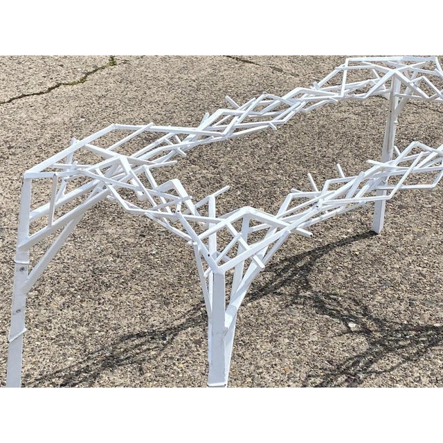 Late 20th Century Modern White Iron Branch Sculptural "Crown of Thorns" Dining Table Desk Base For Sale - Image 4 of 12