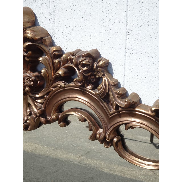 Vintage Italian French Rococo Louis XVI Gold Ornate Wall Mantle Mirror For Sale - Image 12 of 17