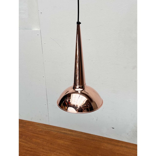 Copper Mid-Century Modern Danish Copper Cone Pendant Lamp, 1950s For Sale - Image 8 of 18