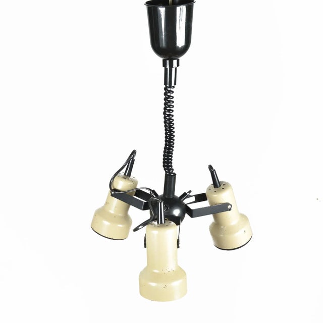 Hanging lamp with three light points produced by Richard Essig Besigheim in Germany in the 70s. Modernist, industrial...