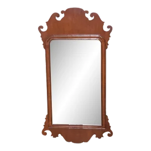 Mid 20th Century Friedman Brothers Williamsburg Mahogany Chippendale Mirror Looking Glass Cwlg9