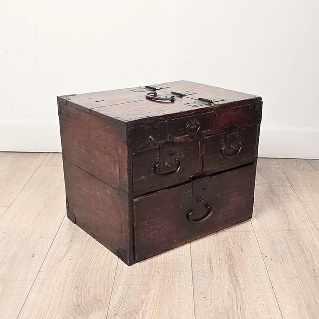 A 19th-century Japanese or Korean shopkeeper's chest.