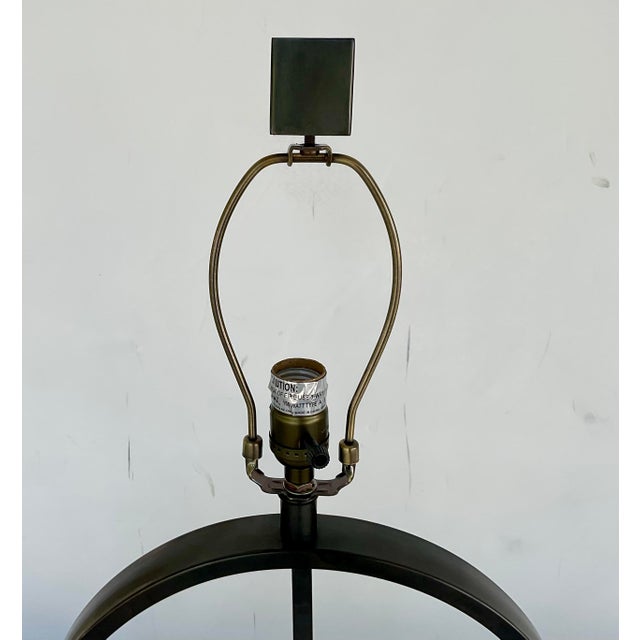 Currey & Company Currey & Company Modern Geometric Bronze Finished Circle Table Lamp For Sale - Image 4 of 5