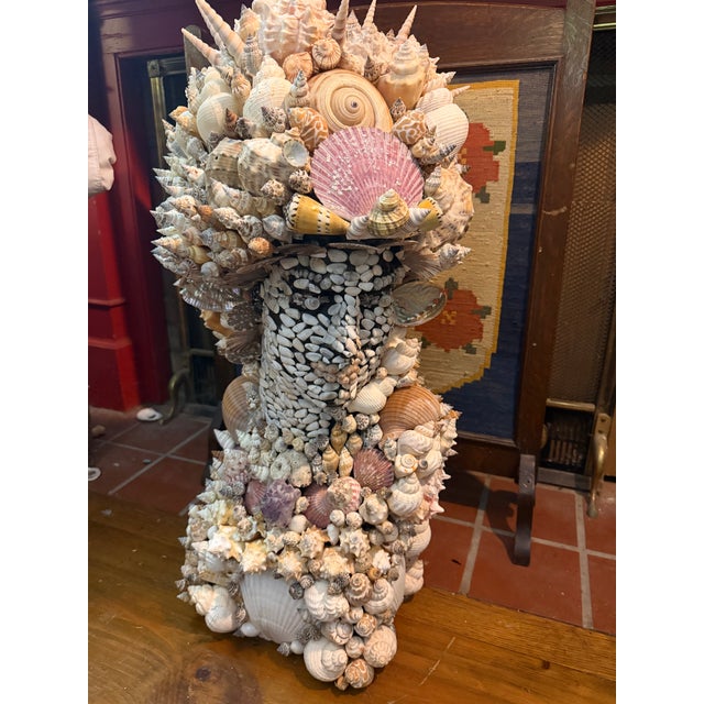 Vintage Shell Encrusted Plaster Bust of Man For Sale - Image 4 of 6