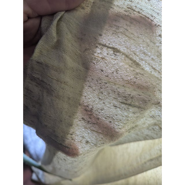 Vintage Sage Silk Drapes 3 Panels 76 X 84 Each For Sale - Image 4 of 12