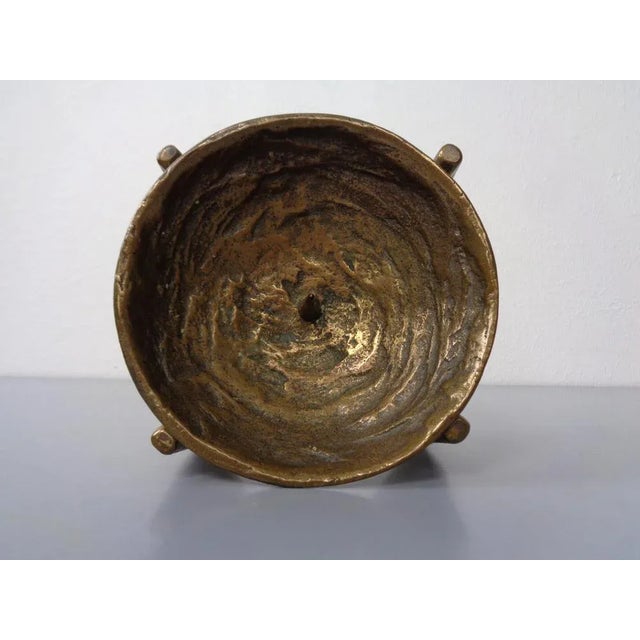 Gold Brutalist Bronze Candleholder by Michael Harjes, 1960s For Sale - Image 8 of 11