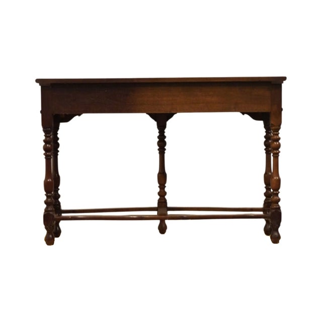 Berkey & Gay Bookmatched Mahogany Gothic Jacobean 32" Accent Console Sofa Table For Sale - Image 11 of 12