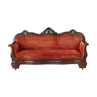 Antique Sofa Mahogany Veneer Regency Style For Sale