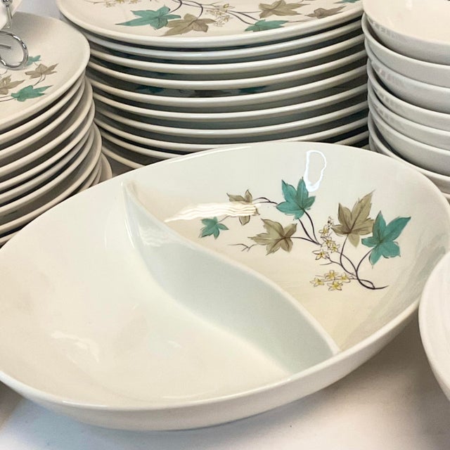 1960s 1960s Vintage Arts & Crafts Boho Chic Syracuse Woodbine Dinnerware - Service for 8+ - 53 Pieces For Sale - Image 5 of 13