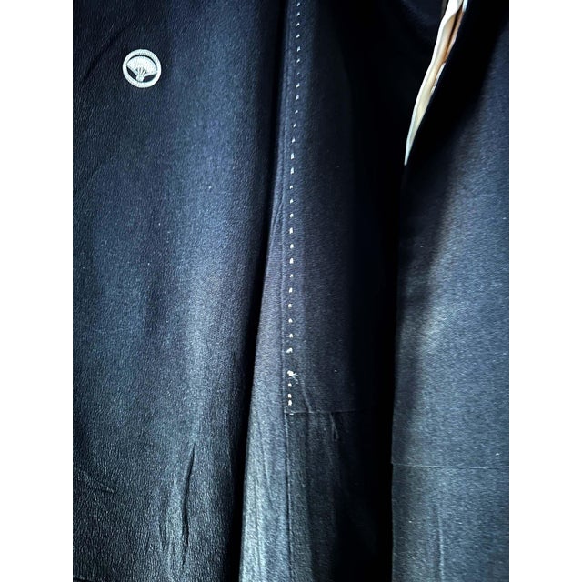 Vintage Japanese Formal Black Silk Kimono with Pheonix Embroidery For Sale - Image 17 of 18