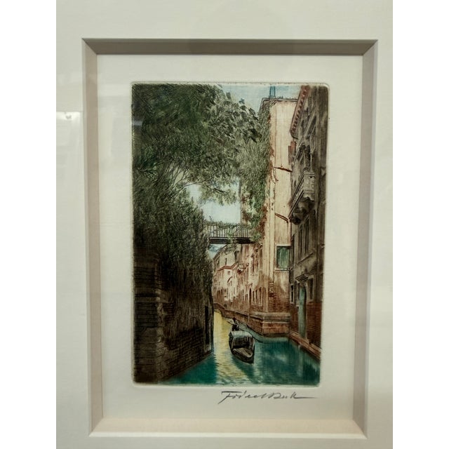 Late 20th Century Friedrich Color Engravings of the Venice Canals, Set of Three For Sale - Image 5 of 11
