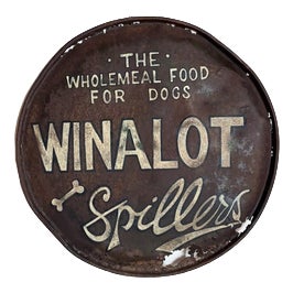 Early 20th Century Winalot Dog Food Sign For Sale