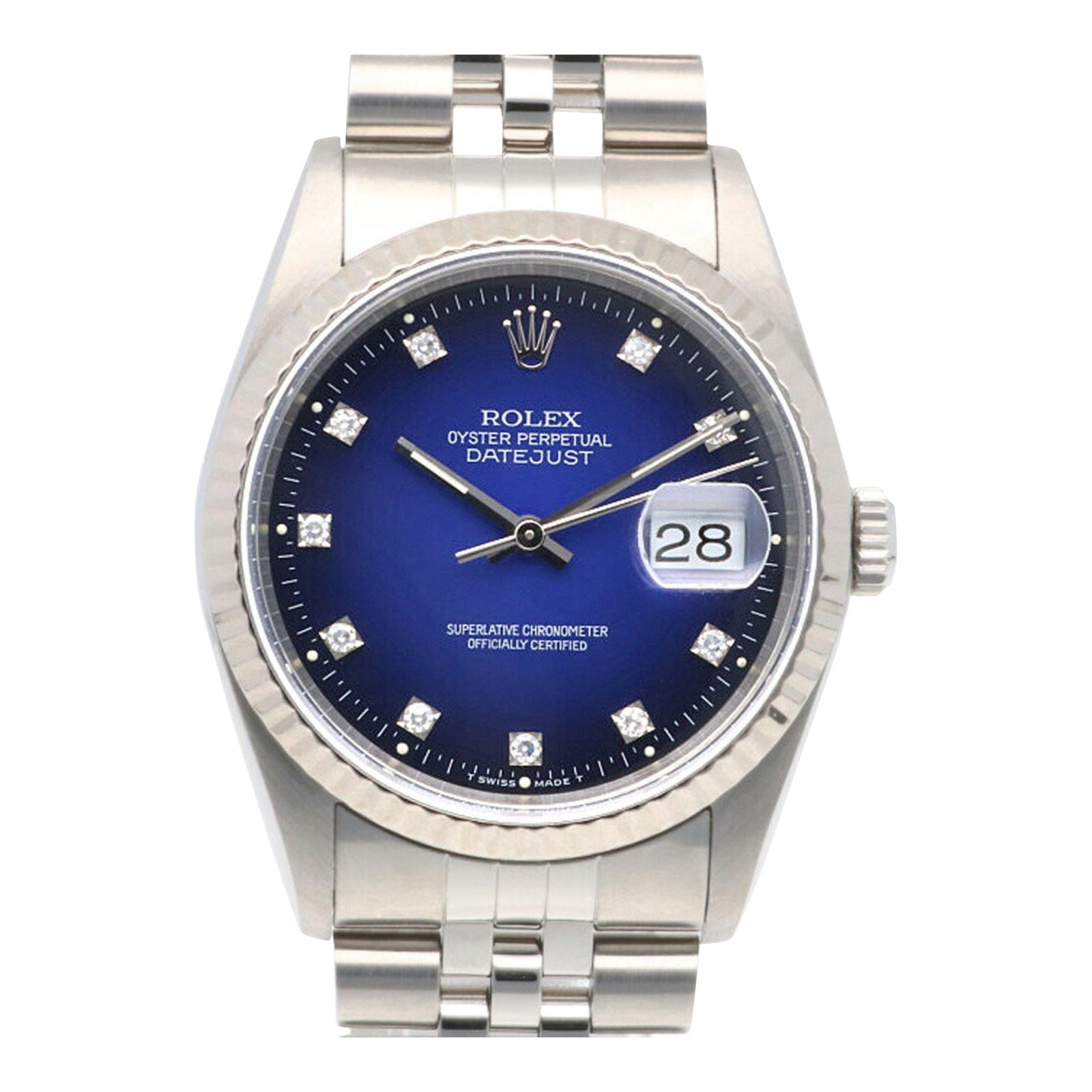 Rolex Datejust Oyster Perpetual Watch Stainless Steel 16234G Automatic ...