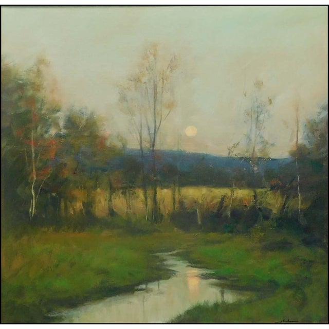 "Fall Twilight" 1858 framed Original Oil Painting on Canvas by Dennis Sheehan Hand Signed by the Artist Beautiful museum...