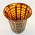 1970s Vintage Boho Chic Italian Style Blown Glass Vase With Opaque Grid Design Encased For Sale - Image 6 of 11