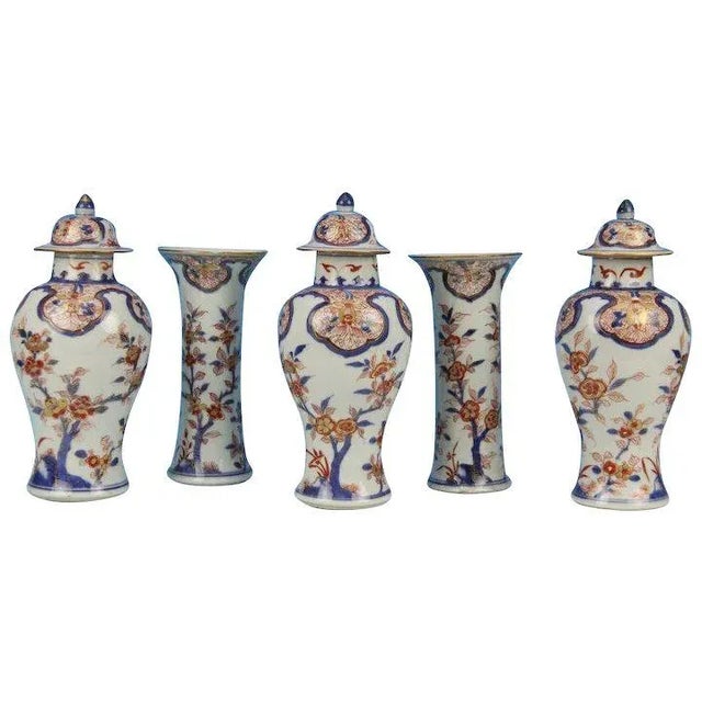 18th Century Chinese Export Porcelain Vases & Covered Jars - Set of 5 For Sale - Image 12 of 12