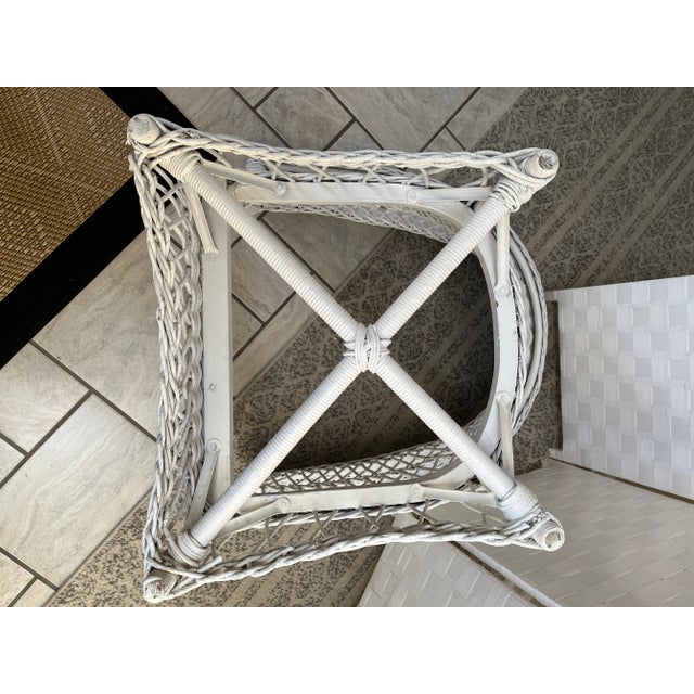 Wood Early 20th Century Antique Wicker Chair W/New Cushion For Sale - Image 7 of 12