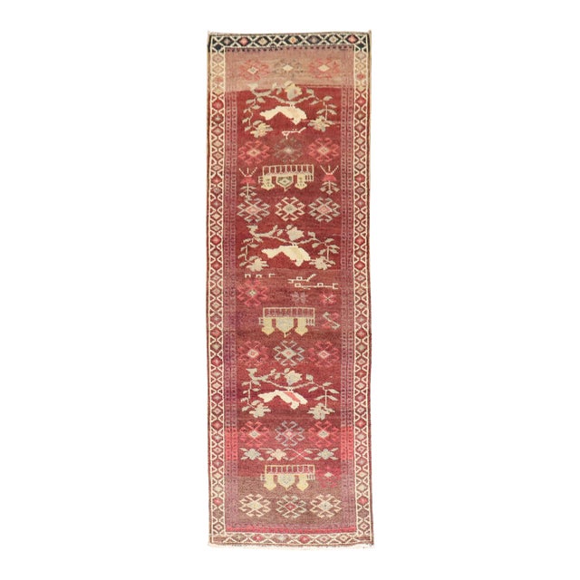 Pigeon Vintage Turkish Anatolian Runner - 3'1" x 11'3" For Sale