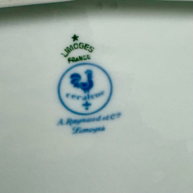 Vintage Limoges Ceralene Oval Vegetable Bowl – Blue Carnation Imari-Style – Raynaud France For Sale In Miami - Image 6 of 10