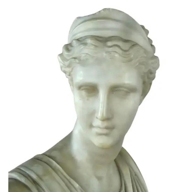 Italian Neoclassical Marble Bust of Diana, 19th Century, Italy Grand Tour For Sale - Image 10 of 14