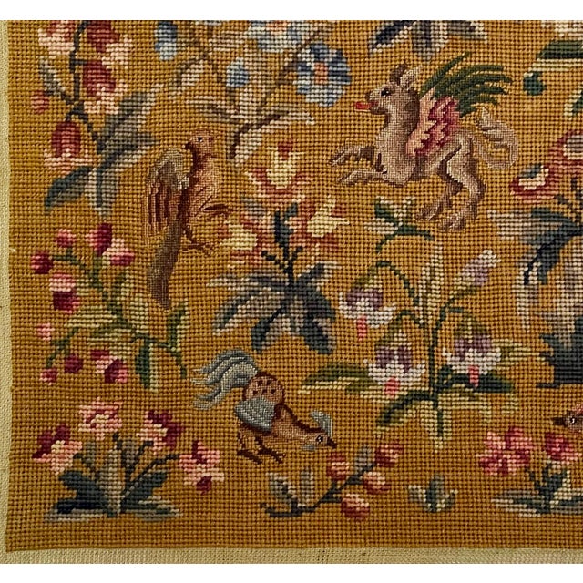 1900 Needlepoint Sampler Pillow Front or Seat Cover For Sale In Monterey, CA - Image 6 of 9