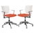 Mid-century rolling office chairs with modern style design. Soft plastic back rest and cushioned seat.