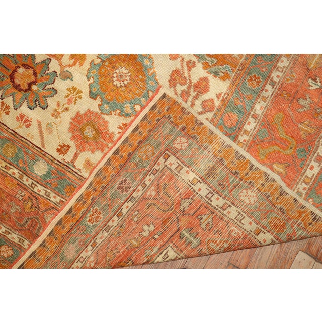 Zabihi Collection Antique Turkish Oushak Rug - 9'4" x 11' For Sale - Image 10 of 12