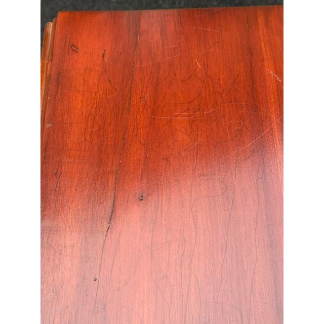 Antique Federal Period 1 Drawer Cherry and Flame Mahogany Dropleaf Work Table For Sale In Boston - Image 6 of 8