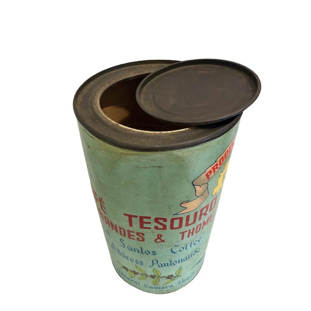 Antique Brazilian Coffee Tin For Sale In San Francisco - Image 6 of 8