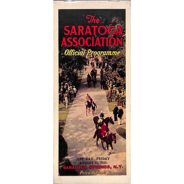 White The Saratoga Association Official Programme August 21 1936 For Sale - Image 8 of 8