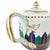 Art Deco 1970s Mottahedeh Charleston Feather Teapot Historic Charleston Reproduction Porcelain For Sale - Image 3 of 6