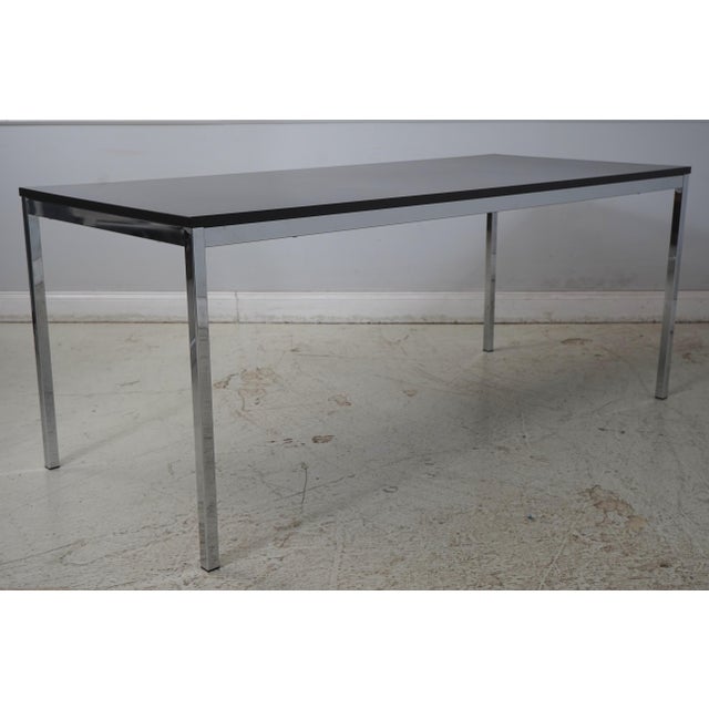Age: Approx: 20 Years Old Details: Can Be Used As Dining Table Or Large Desk Black Laminate Top Well Cared For Ready For...