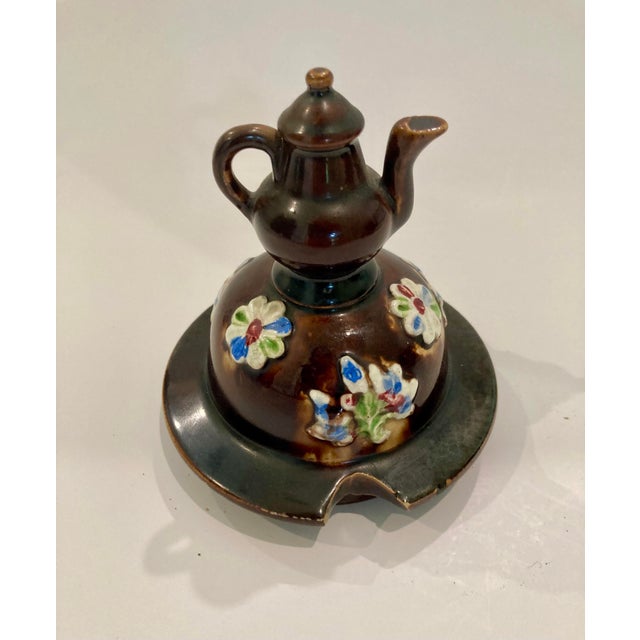 Ceramic Antique English Large Bargeware Teapot - "God Bless Our Home" For Sale - Image 7 of 11