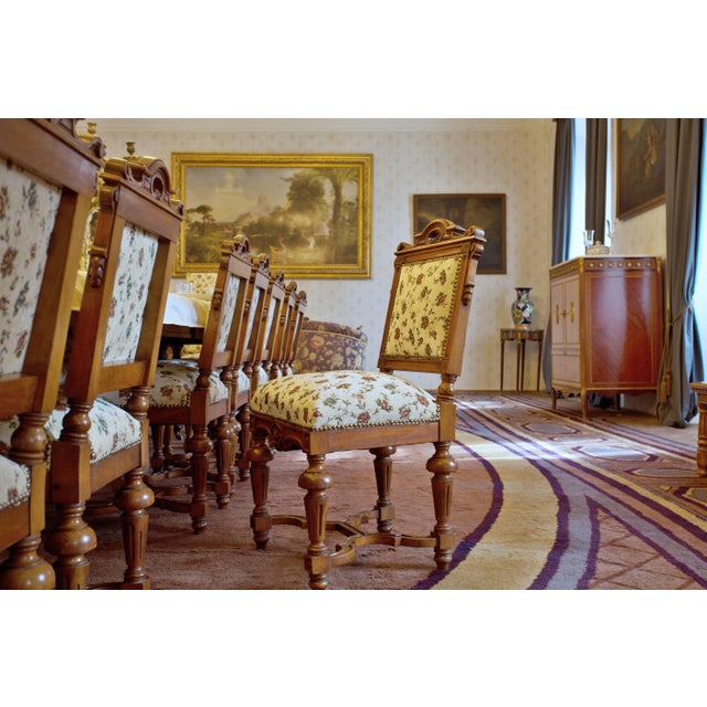 Wood 19th Century Walnut Château Chairs, Set of 16 For Sale - Image 7 of 10