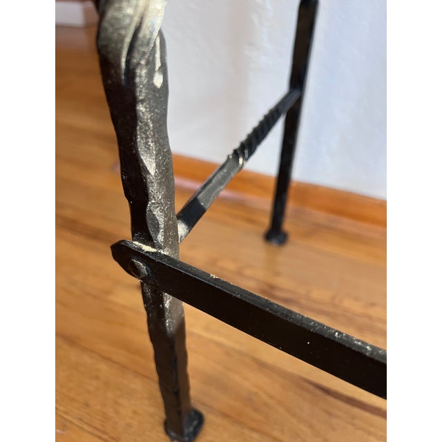 1960s Mediterranean Wrought Iron Marble Side / Occasional Table For Sale In Monterey, CA - Image 6 of 18