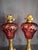 Pair Antique Bohemian Cranberry Cut-to-Clear Kerosene Lamps Marble Base P&a Eagle For Sale - Image 11 of 15