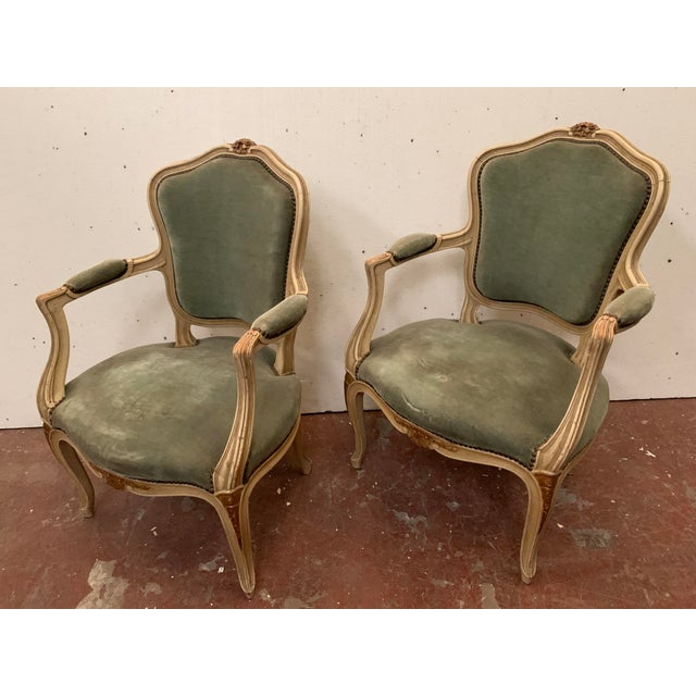Louis XV Style Cabriolet Chairs in Patinated Beechwood, Set of 2 For Sale - Image 17 of 18
