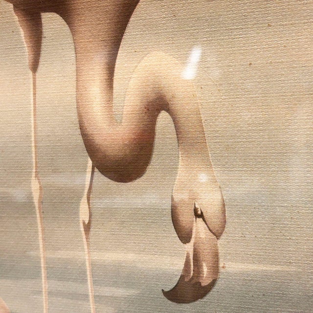Mid-Century Modern Mid Century White Flamingo Lithograph Print by Turner in Mirror Frame For Sale - Image 3 of 8