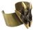 French Sculptor Henri Nogaret Mid-Century Brutalist Bronze Cuff Bracelet For Sale