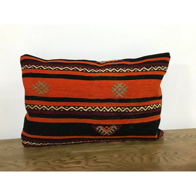 Vintage Striped Design Turkish Anatolian Kilim Pillow Cover For Sale In Phoenix - Image 6 of 6