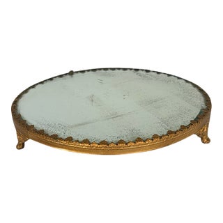 Late 19th Century French Rococo Ormolu Plateau Mirror Tray For Sale