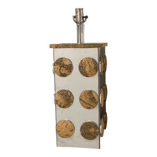 Cork & Chrome Paul Evans Style Table Lamp For Sale