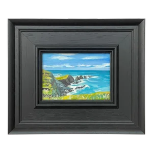 Angela Wakefield Miniature Sea Landscape Study of Devon Coastline by Contemporary British Artist, 2021