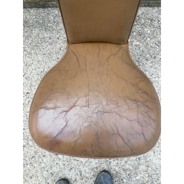 Late 19th Century English Leather Cock Fighting Chair For Sale - Image 9 of 11