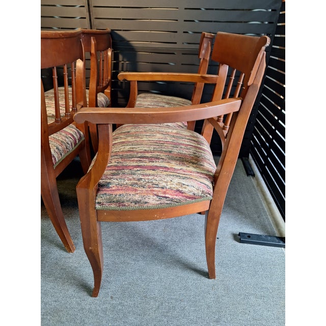 Traditional Late 20th Century Set of 6 Richard Plummer Solid Cherry Dining Chairs For Sale - Image 3 of 12