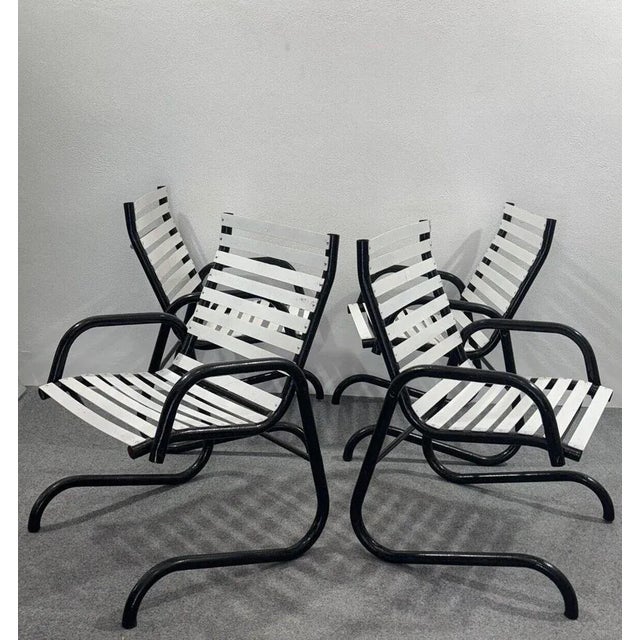 Metal Vintage Garden Armchairs, 1980s, Set of 4 For Sale - Image 7 of 14