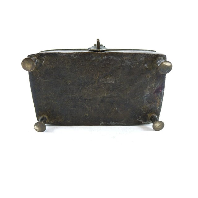 19th Century Antique Persian Brass Jewelry Box For Sale - Image 4 of 6
